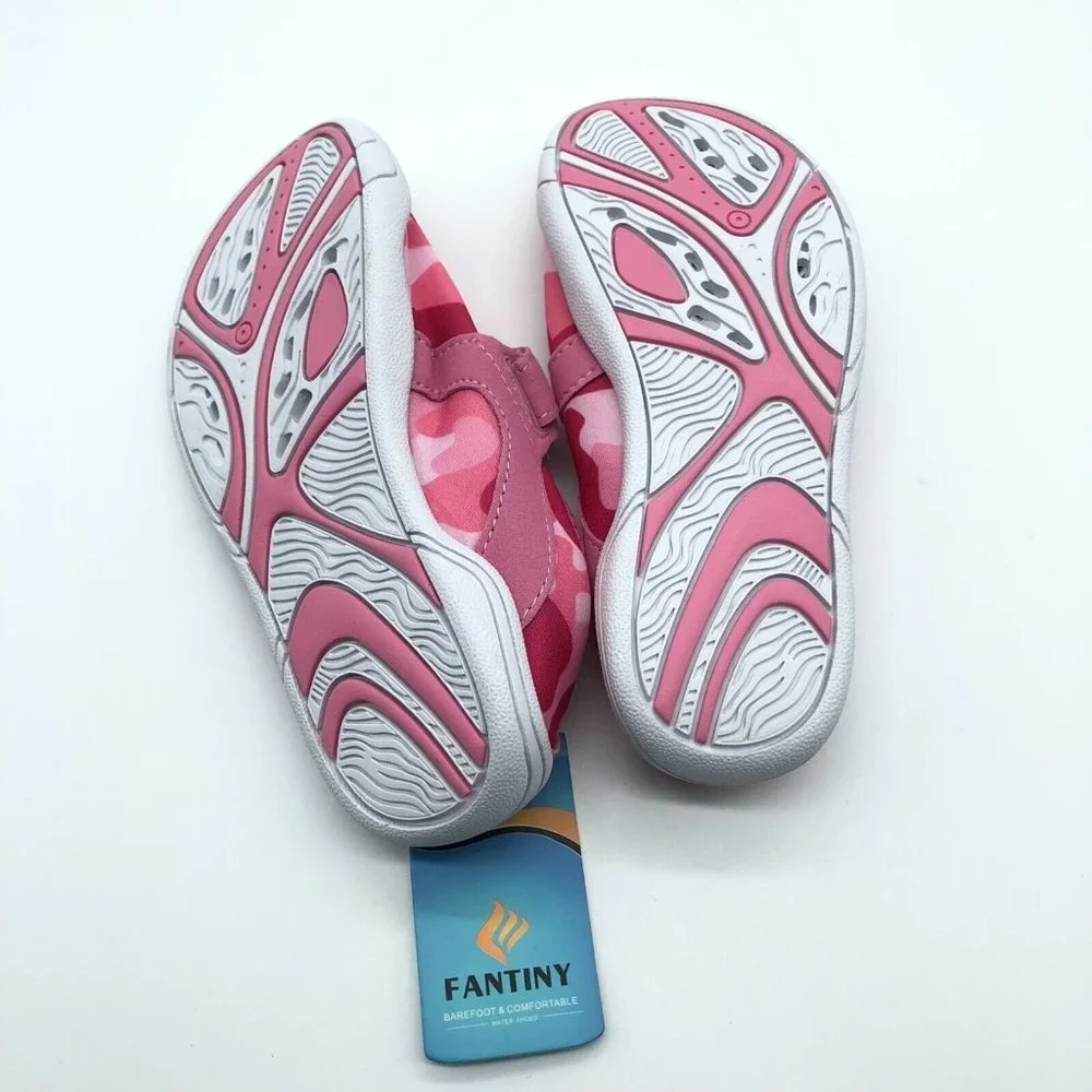 Fantiny Toddler Girls Water Shoes Hook & Loop Camouflage Fabric Pink 28 US 11